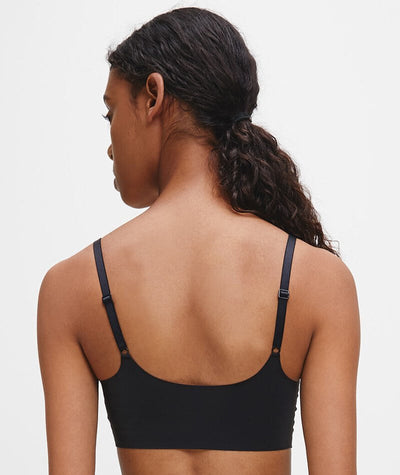 Calvin Klein Invisibles Comfort Lightly Lined Retro Bralette - Black Bras