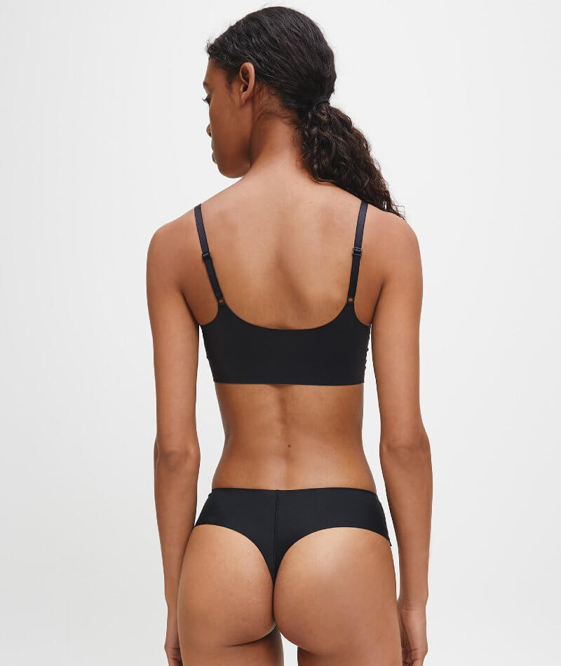 Calvin Klein Invisibles Comfort Lightly Lined Retro Bralette - Black Bras
