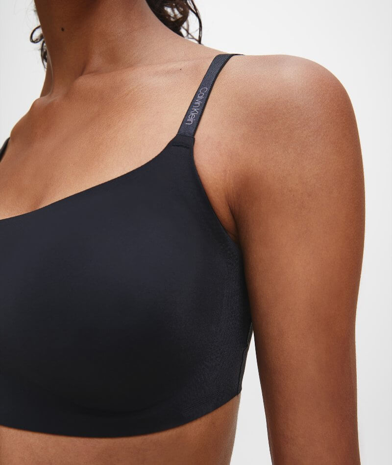 Calvin Klein Invisibles Comfort Lightly Lined Retro Bralette - Black Bras