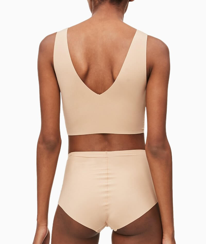 Calvin Klein Invisibles Comfort Lightly Lined V-Neck Bralette - Bare Bras