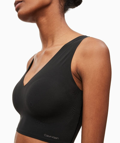 Calvin Klein Invisibles Comfort Lightly Lined V-Neck Bralette - Black Bras