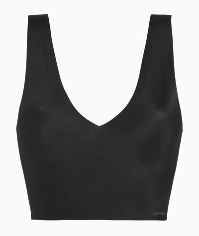 Calvin Klein Invisibles Comfort Lightly Lined V-Neck Bralette - Black Bras