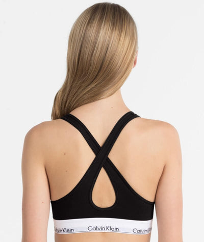 Calvin Klein Women's Motive Cotton Lightly Lined Bralette Black