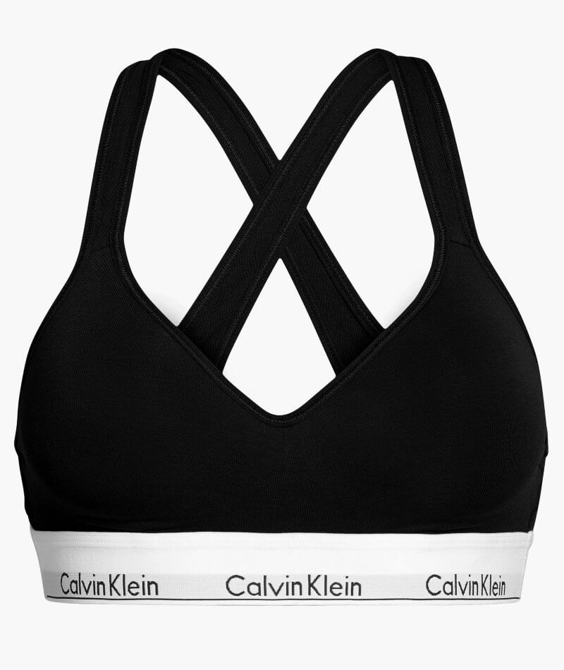 Calvin Klein Women's Modern Cotton Lightly Lined Bralette, Black, X-Small  at  Women's Clothing store