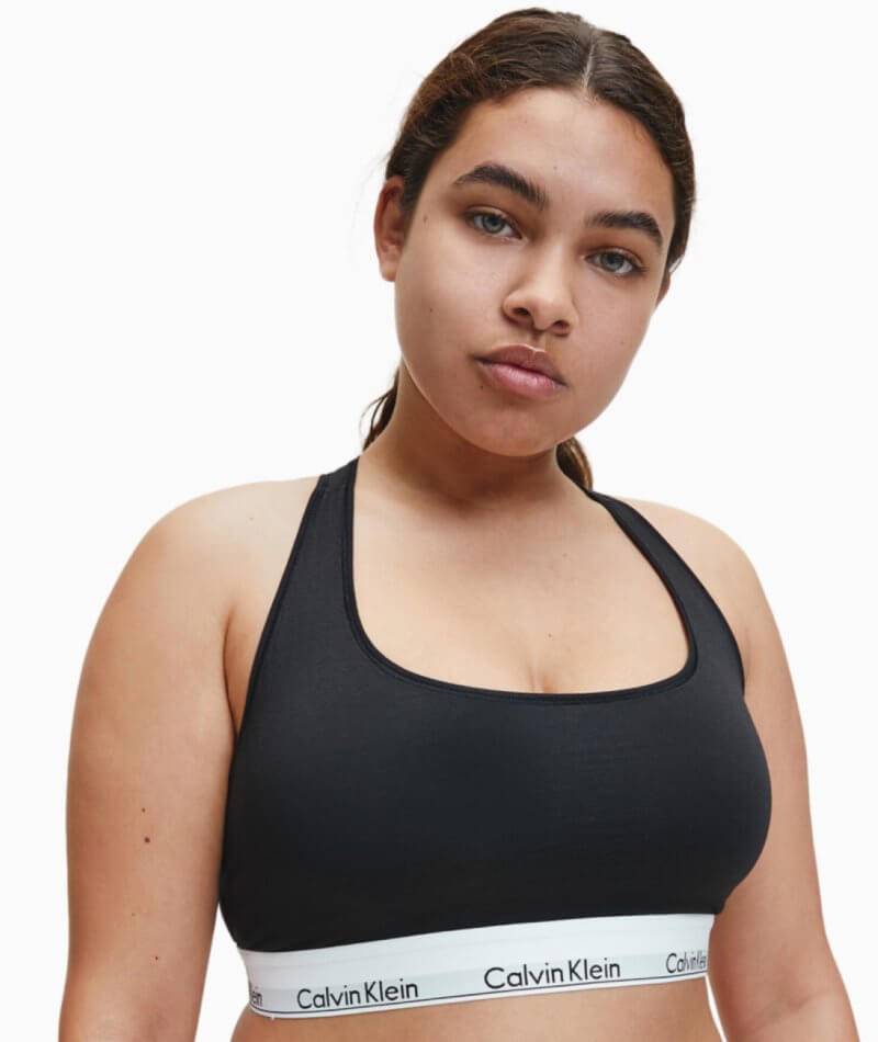 Calvin Klein Modern Cotton Plus Unlined Bralette - Black Bras
