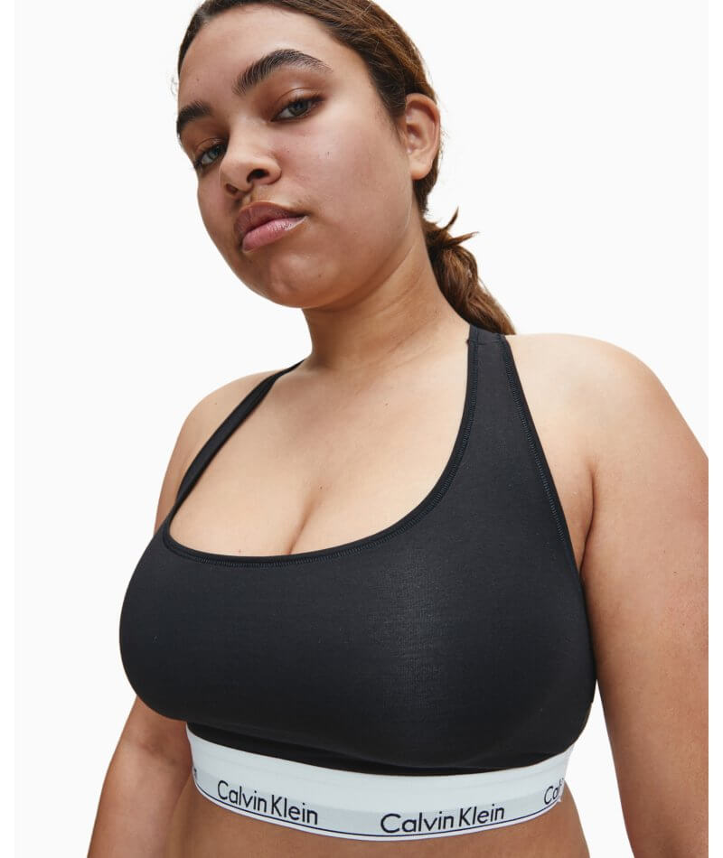 Black Curvy Calvin Cotton - - Plus Unlined Modern Bralette Bras Klein