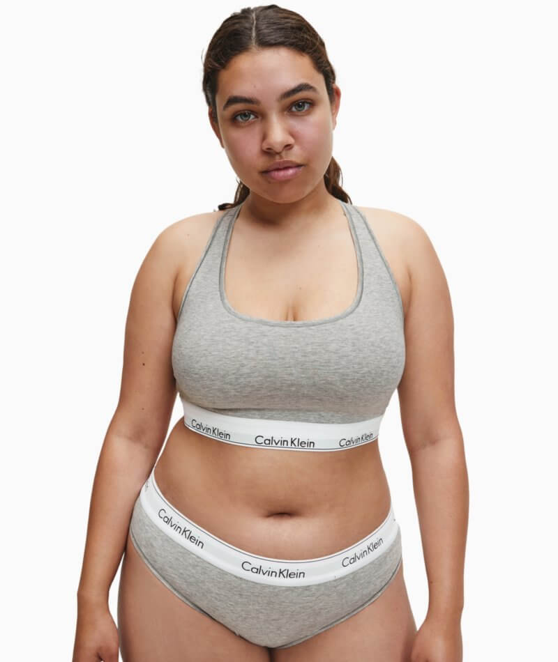 Calvin Klein Modern Cotton Plus Unlined Bralette - Grey Heather Bras