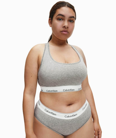 Calvin Klein Modern Cotton Plus Unlined Bralette - Grey Heather Bras