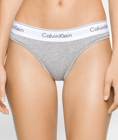 Calvin Klein Modern Cotton Thong - Grey Heather - Curvy Bras