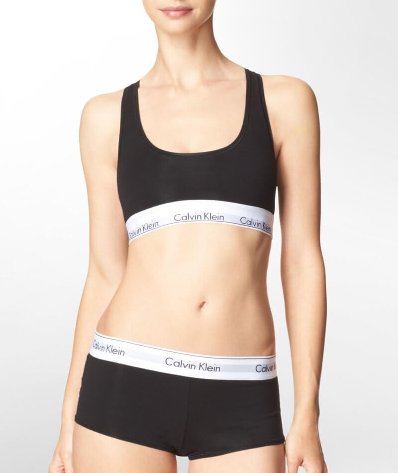 Calvin Klein Women's Modern Cotton-Bralette Sports Bra - Black, S