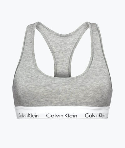 Calvin Klein Modern Cotton Unlined Bralette - Grey Heather - Curvy Bras