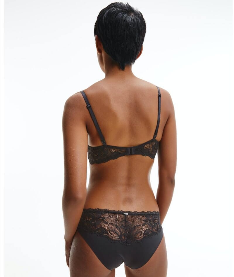 Calvin Klein Seductive Comfort Lotus Floral Bikini Brief - Black Knickers
