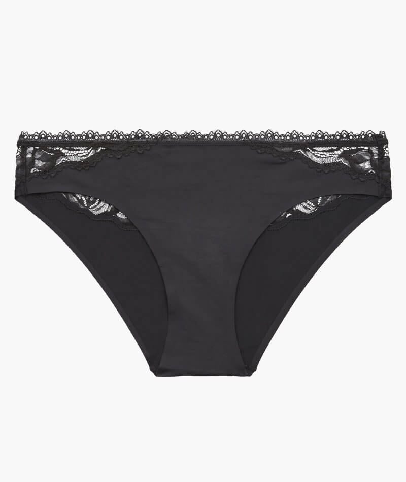 Calvin Klein Seductive Comfort Lotus Floral Bikini Brief - Black Knickers