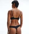 Calvin Klein Seductive Comfort Lotus Floral Thong - Black Knickers