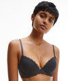 Calvin Klein Seductive Comfort Lotus Floral Lift Demi Bra - Black Bras