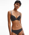 Calvin Klein Seductive Comfort Lotus Floral Lift Demi Bra - Black Bras