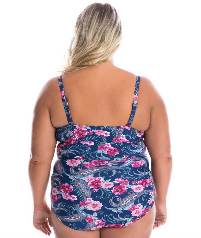 Capriosca Ruched Underwire One Piece Swimsuit - Vintage Paisley Swim 