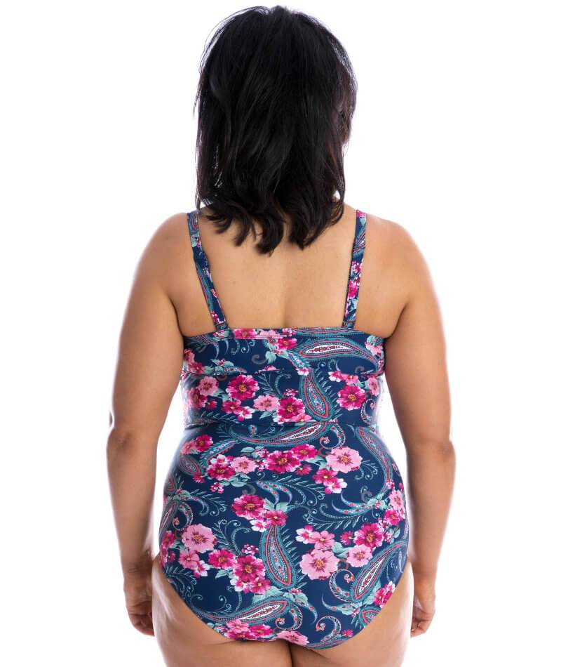 Capriosca Ruched Underwire One Piece Swimsuit - Vintage Paisley Swim