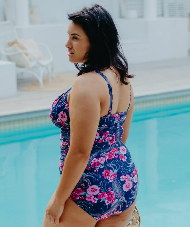 Capriosca Ruched Underwire One Piece Swimsuit - Vintage Paisley Swim