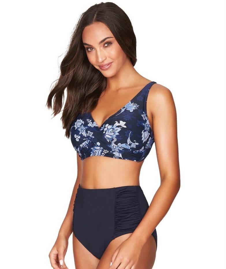 Sea Level Plains Gathered Side High Waist Brief - Night Sky Navy Swim