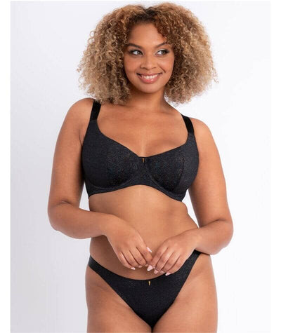 Curvy Kate All Night Scooped Balcony Bra - Black Multi Bras