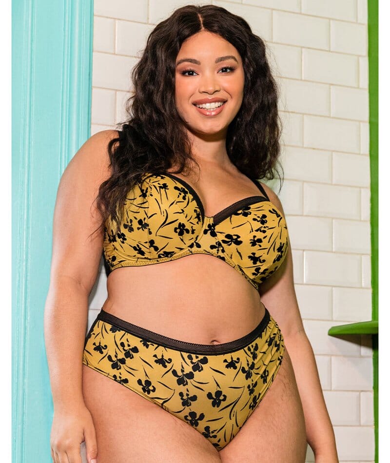 lady leafunpadded balcony bra | bright ochre