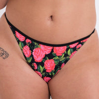 Curvy Kate Boost in Bloom Thong - Print Mix Black