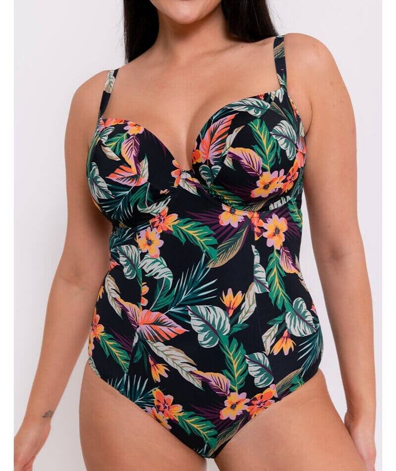 Curvy Kate Cuba Libre Padded Plunge Swimsuit - Print Mix Swim