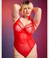 Curvy Kate Elementary Plunge Bodysuit - Red/Pink Bodysuits & Basques