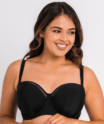 Curvy Kate First Class Bandeau Bikini Top - Black Swim