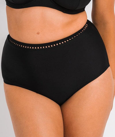 Curvy Kate First Class High Waist Bikini Bottom - Black Swim