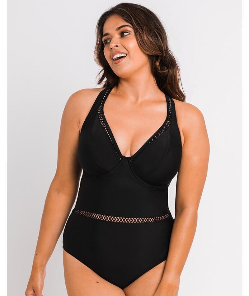 Curvy Kate First Class Plunge Swimsuit - Black Swim