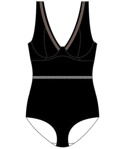 Curvy Kate First Class Plunge Swimsuit - Black Swim