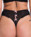 Curvy Kate Frill Me High Waist Thong - Black/Pink Knickers