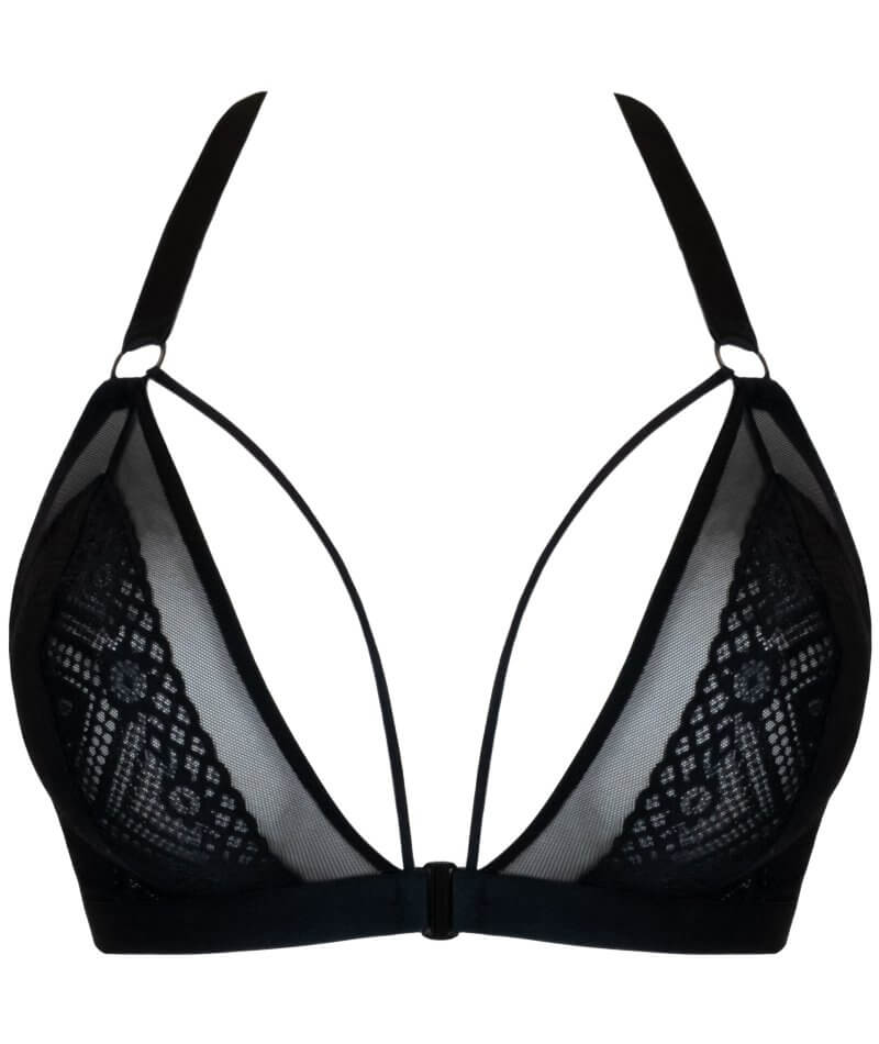 Buy Black Lace Caged Bralette with Bows Online in Australia - Fancy Lingerie