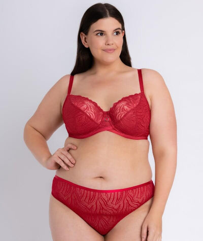 Curvy Kate Lace Daze Balcony Bra - Lipstick Red Bras