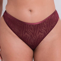 Curvy Kate Lace Daze Brazilian Brief - Claret Red