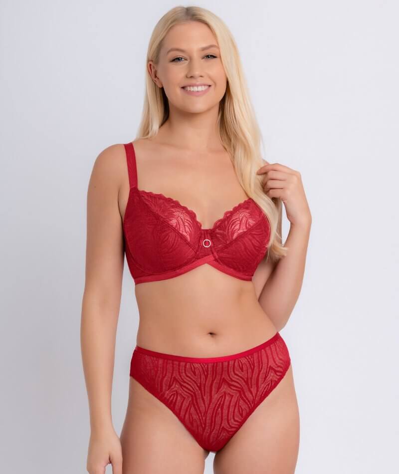 Curvy Kate Lingerie Lace Daze Bralette Bra Top Lipstick Red 044110