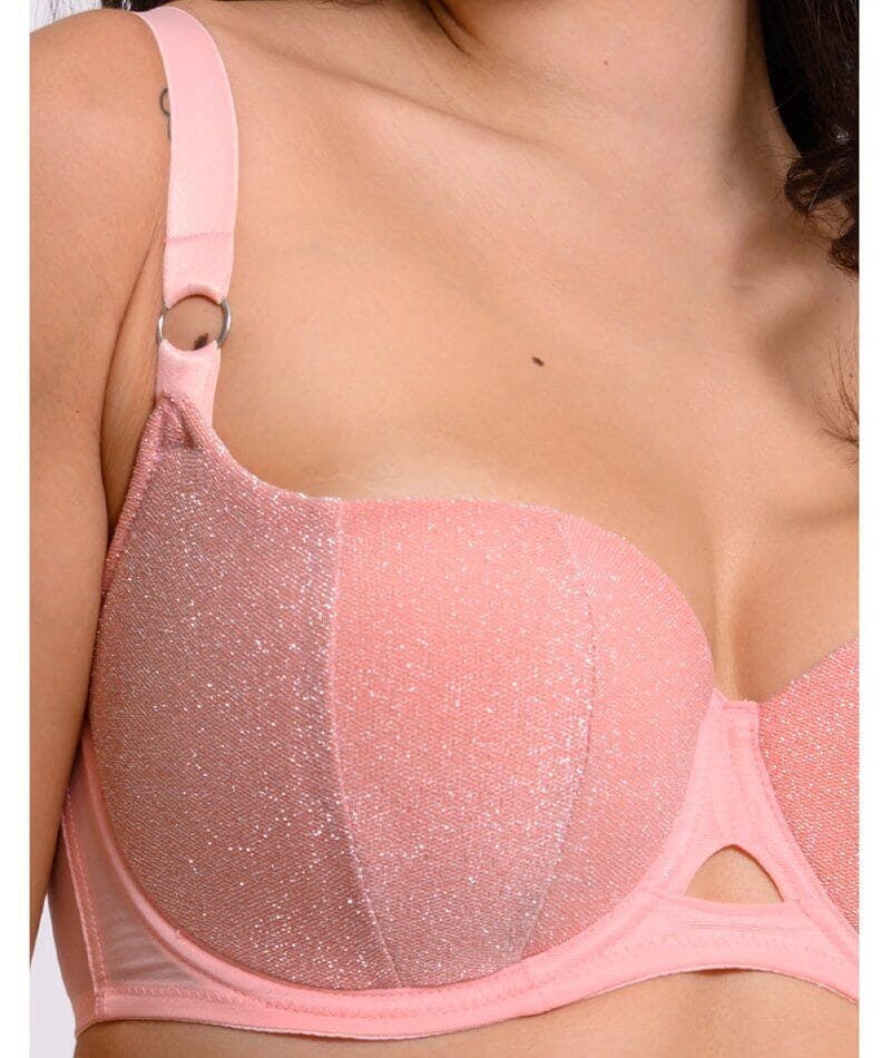 Curvy Kate Lift Off Padded Balcony Bra - Rose Sparkle Bras