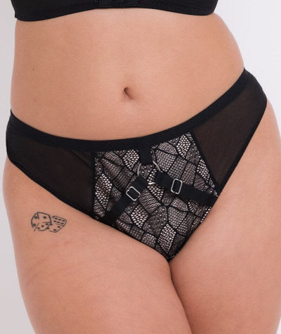 Curvy Kate Non-Stop Thong - Black/Pink Knickers