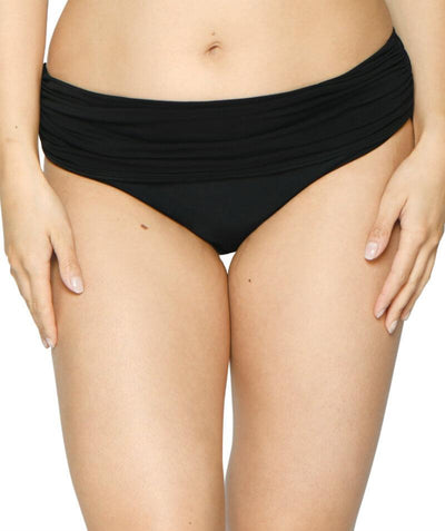 Curvy Kate Sheer Class Deep Foldover Brief - Black Swim