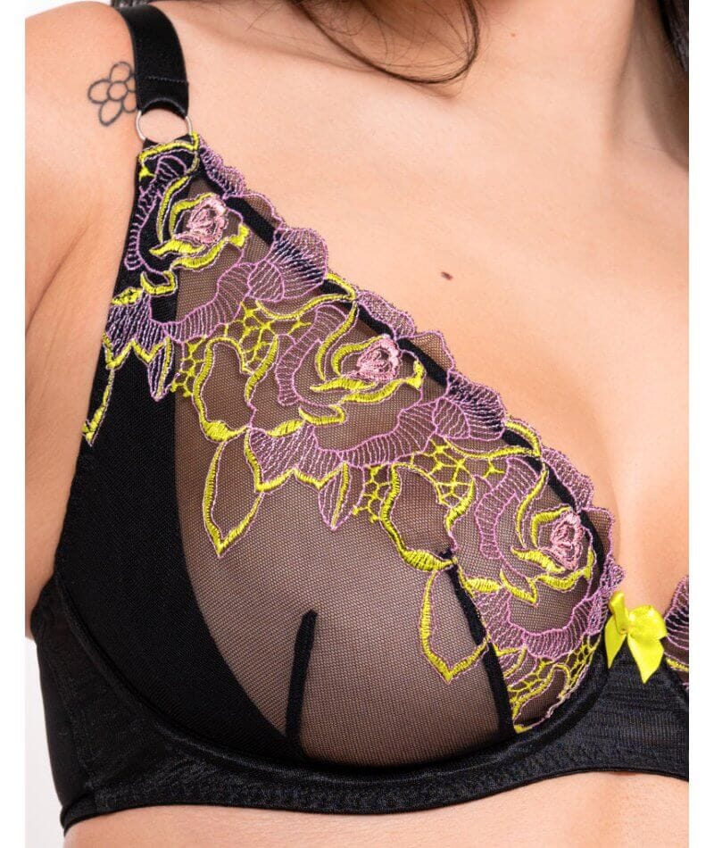 Curvy Kate Stand Out Scooped Plunge Bra - Black Multi - Curvy Bras