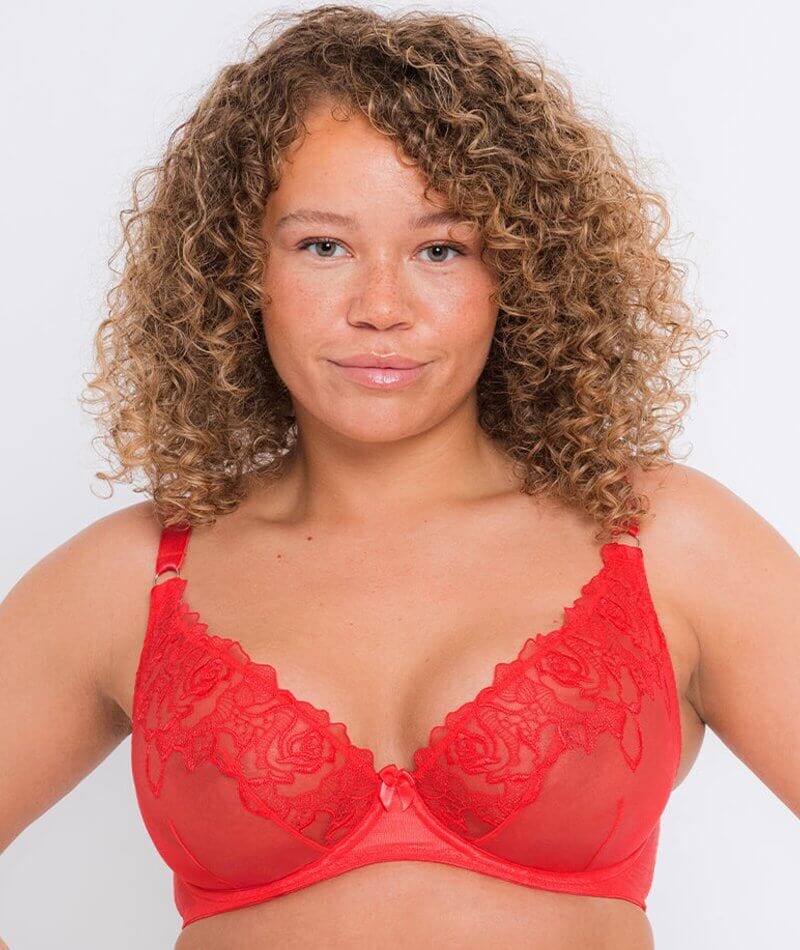 Scantilly Key to My Heart Padded Half Cup Bra - Rouge