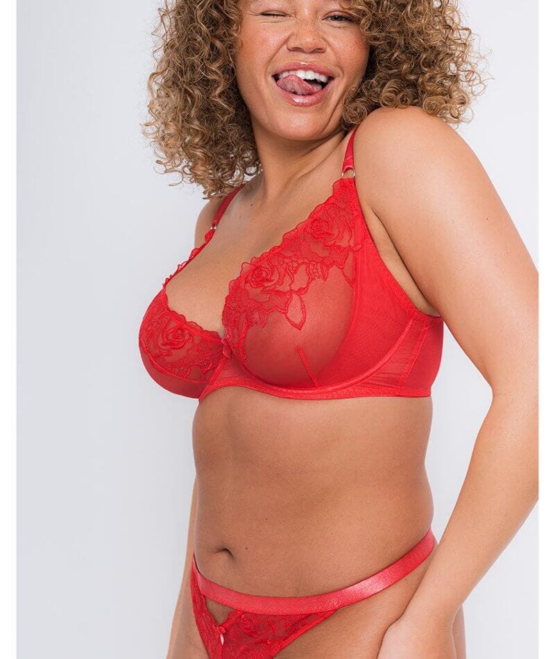 Curvy Kate Stand Out Scooped Plunge Bra - Fiery Red Bras