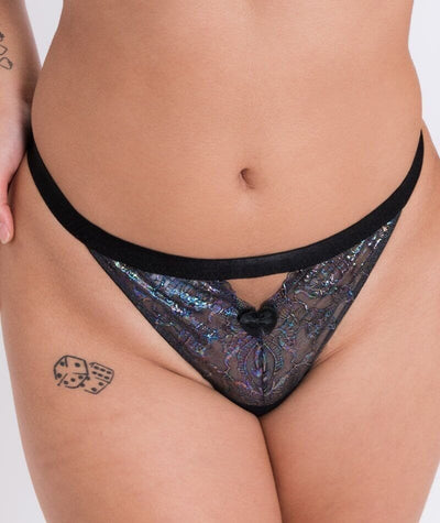 Curvy Kate Stand Out Thong - Black Sparkle - Curvy Bras
