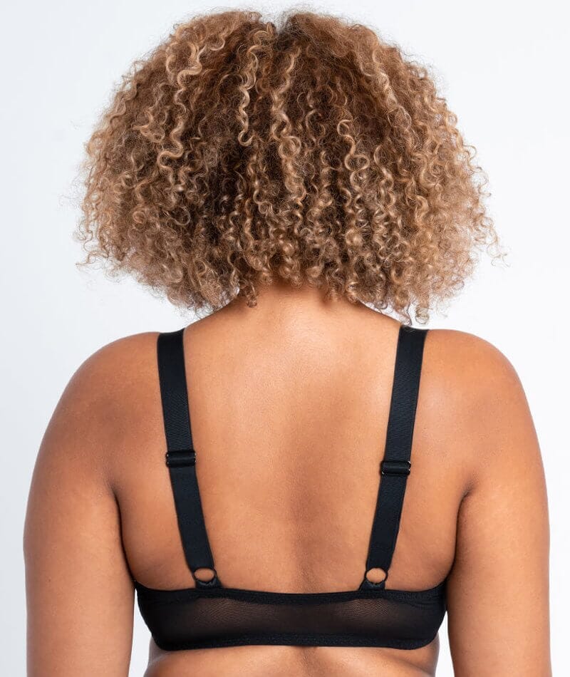 X Back Front Closure Plunge Bra - Black