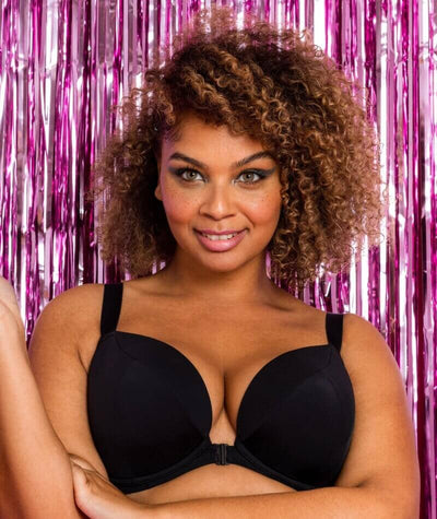 Curvy Kate Fuller Bust Superplunge Kiss padded front fastening plunge bra  in black