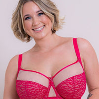 Curvy Kate Victory Wild Balcony Bra - Hot Pink/ Blush