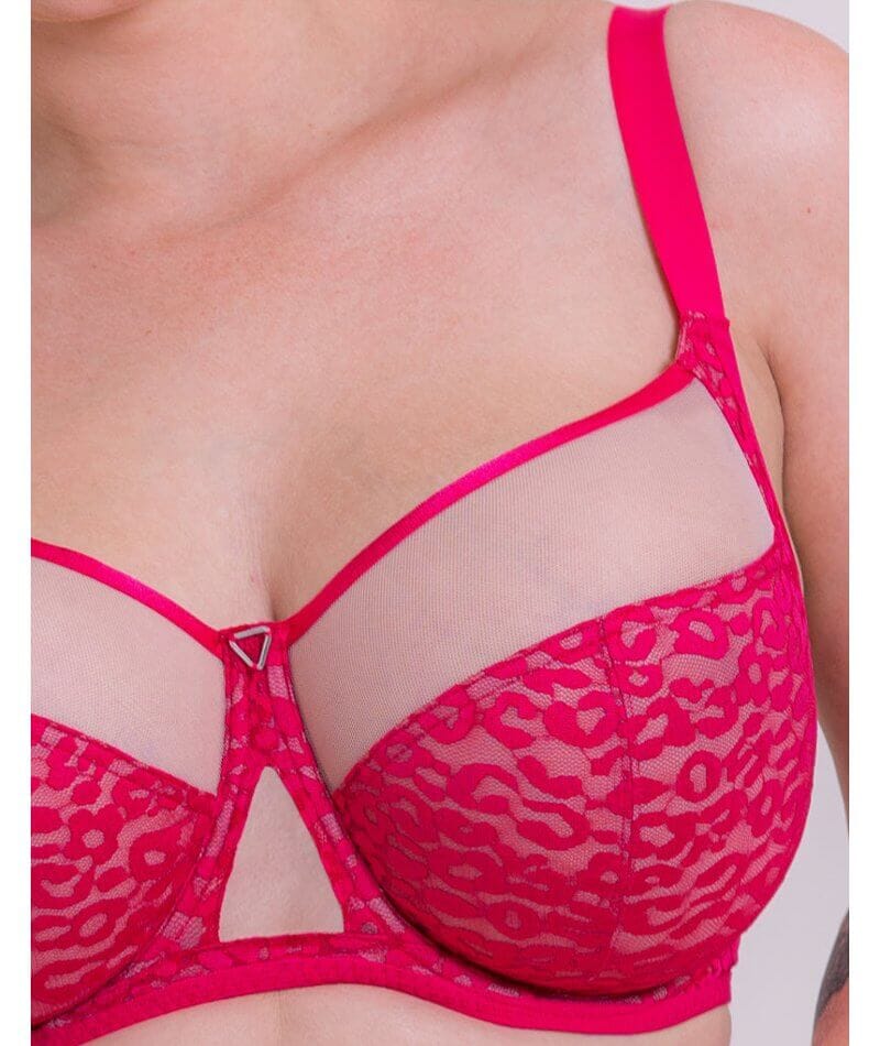 Curvy Kate Victory Wild Balcony Bra - Hot Pink/ Blush - Curvy Bras