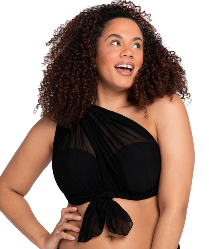 Curvy Kate Wrapsody Bandeau Bikini Top - Black Swim 